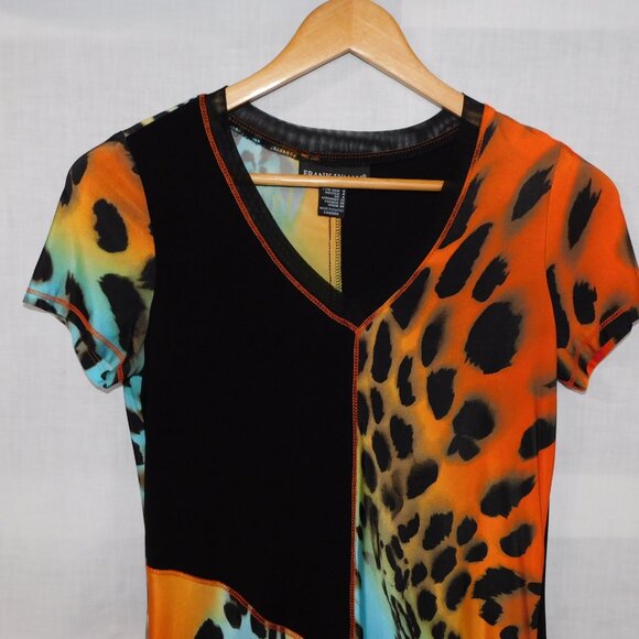 Frank Lyman  Design Womens 4 Multicolour Animal Pattern Tunic Top Zebra Leopard - Picture 2 of 9